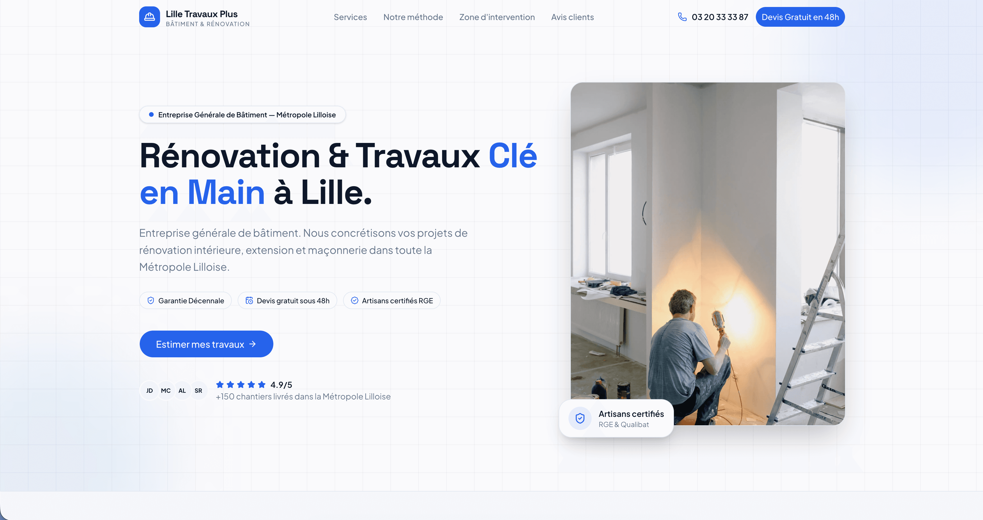 Aperçu du site Lilletravaux
